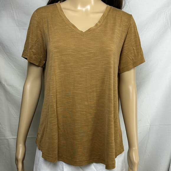 MOD REF V Neck T. Hi-Lo Hemline. Size Medium. Burnt Sienna in Color. - Picture 1 of 6